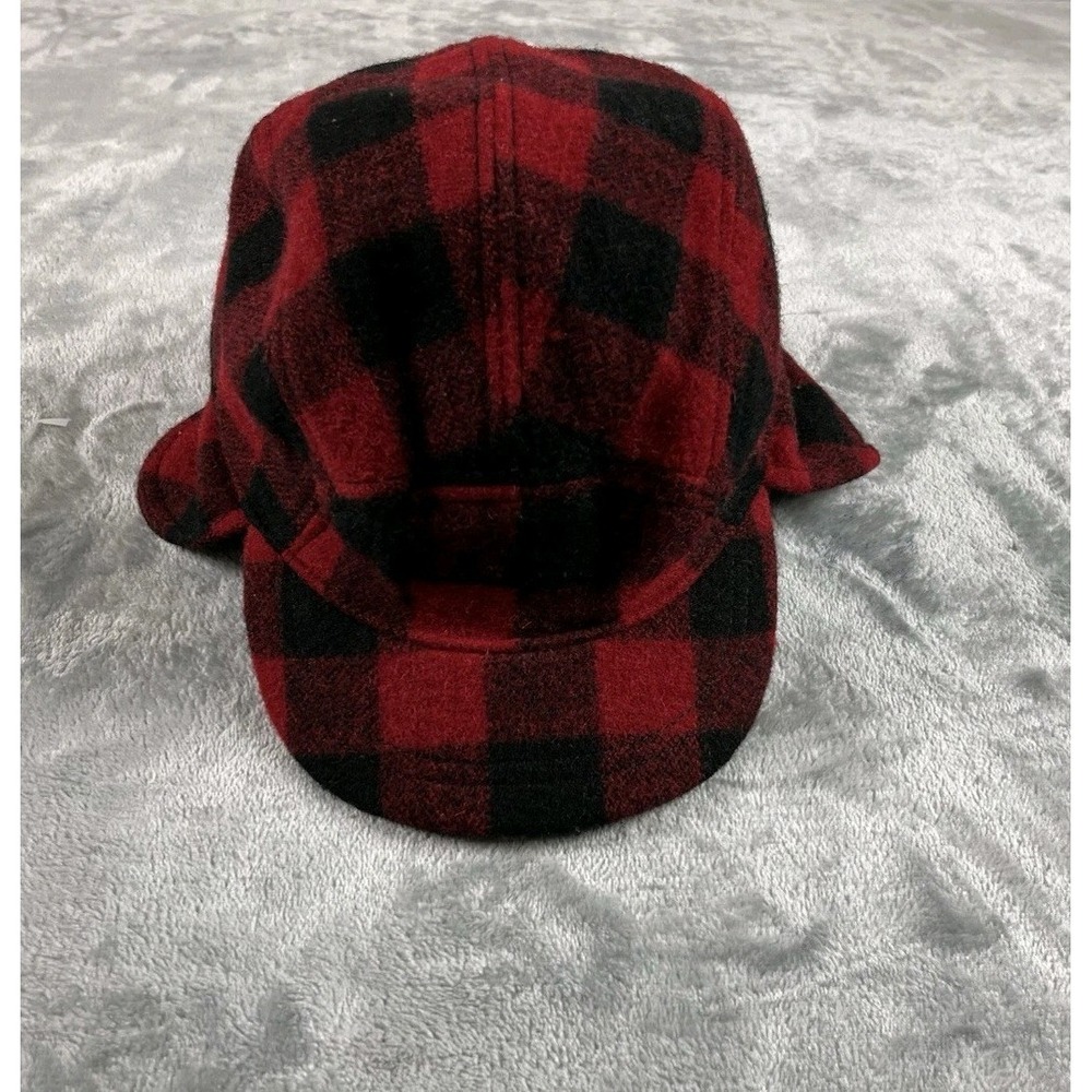 LL Bean Hat Men Large Buffalo Plaid Wool Ear Flap Trapper Lined Hunting Outdoor